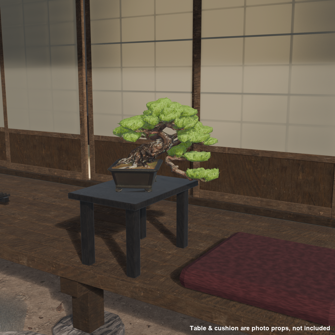 Japanese Bonsai - Red Pine with Cascading Branch | VRChat World Prop
