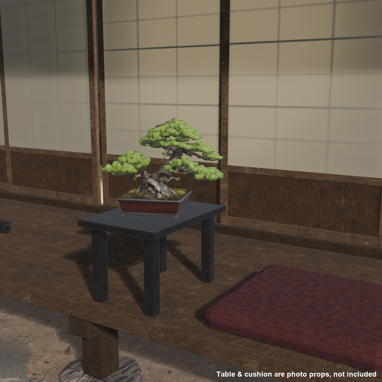 Japanese Bonsai - Black Pine in Twin Trunk (Sokan) Style | VRChat World Prop