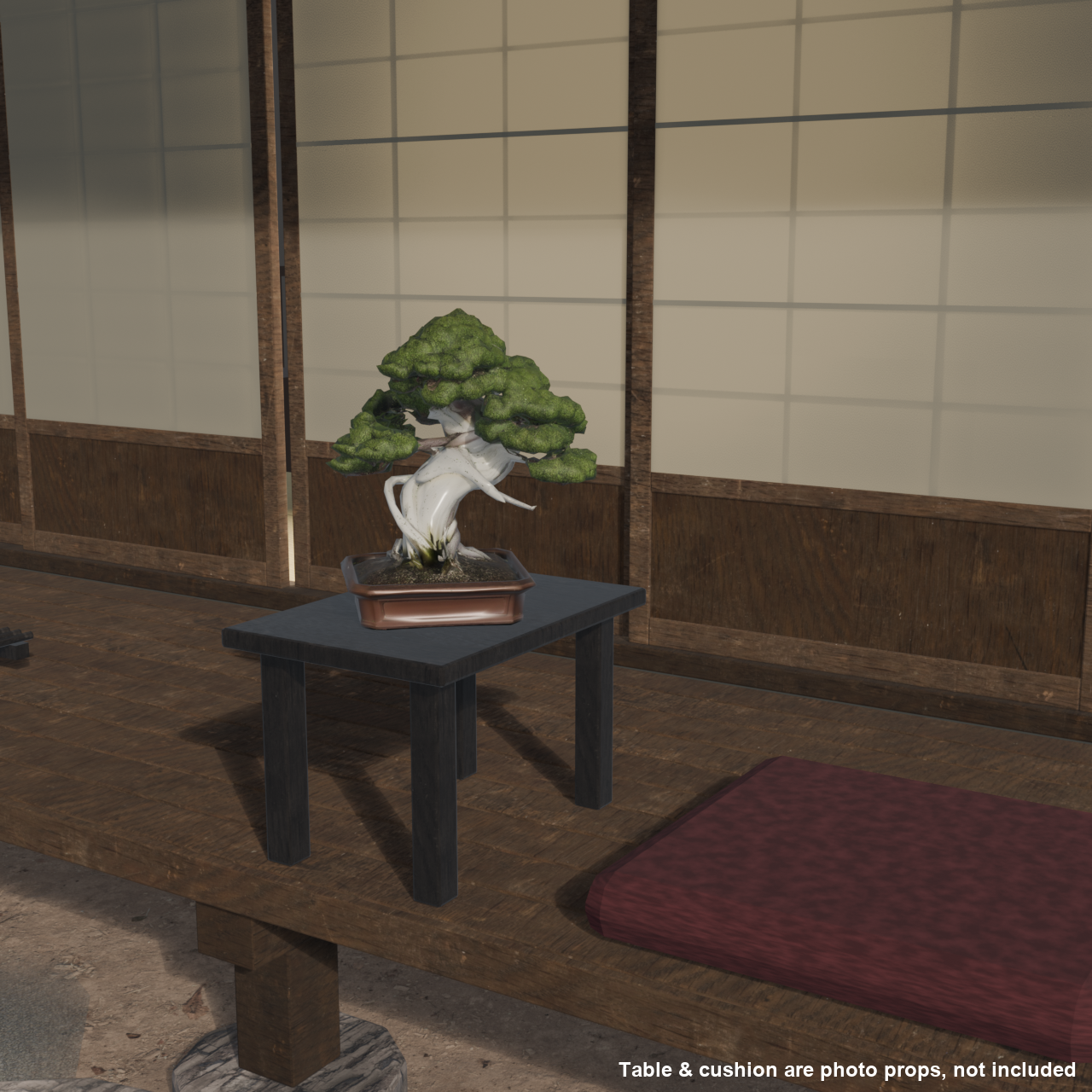 Japanese Bonsai - Shinpaku Juniper with Wind-Worn Deadwood (Shari) | VRChat World Prop
