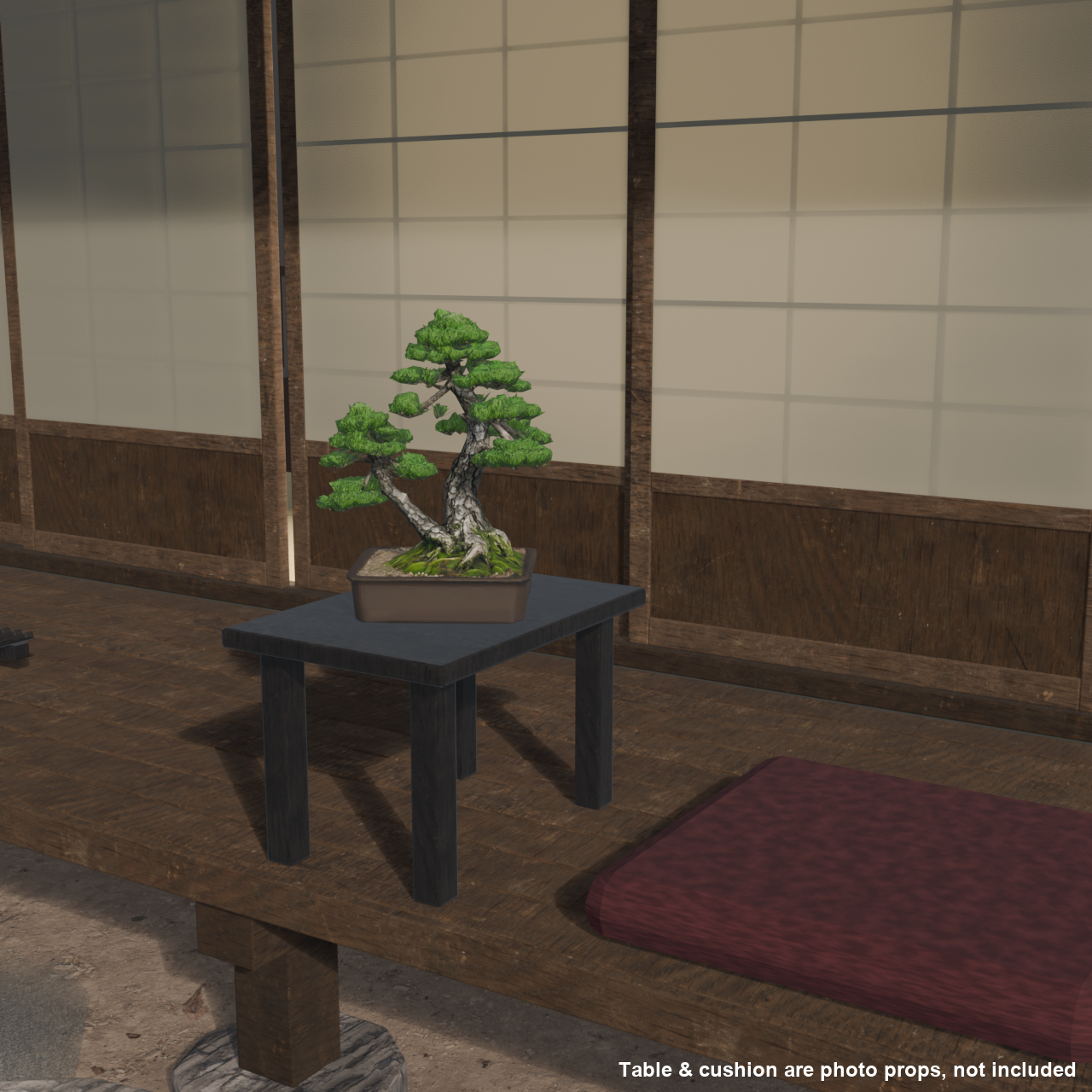 Japanese Bonsai - White Pine in Twin Trunk (Aioi) Style | VRChat World Prop