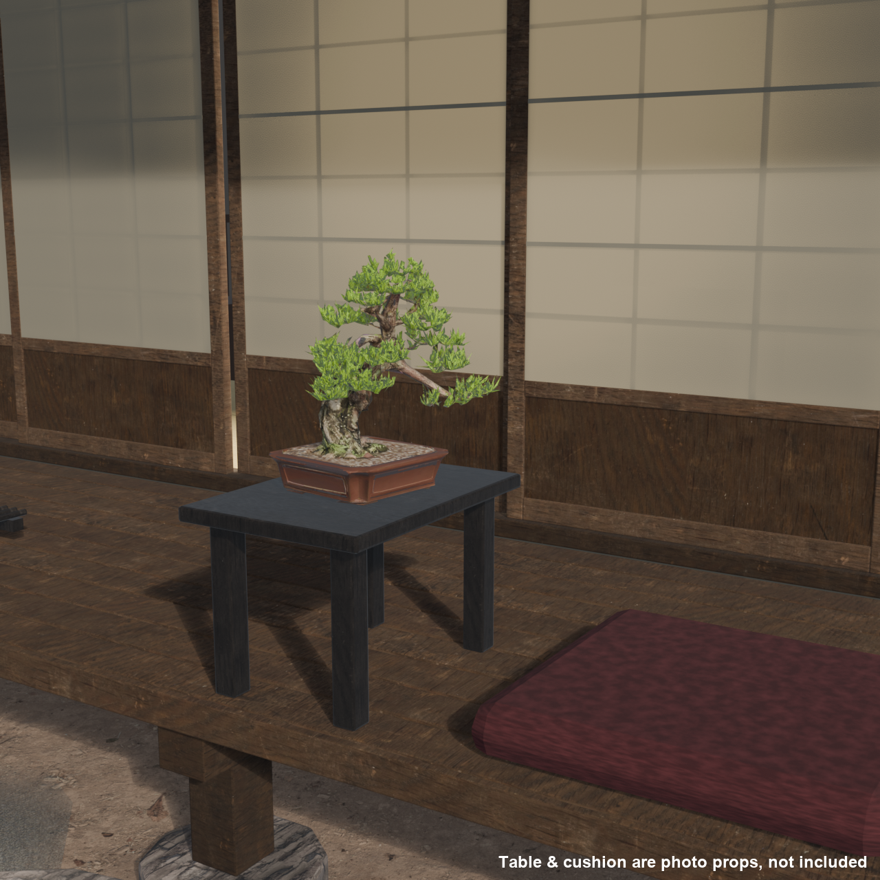 Japanese Bonsai - Black Pine with Crouching-Dragon (Garyu) Trunk | VRChat World Prop