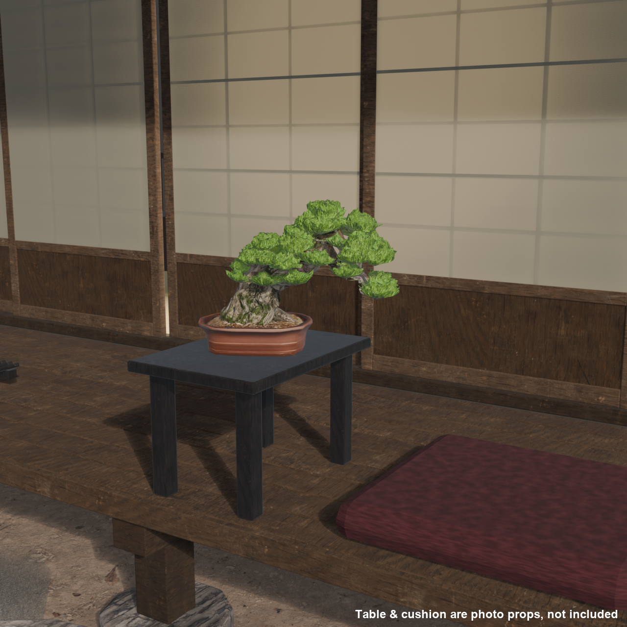 Japanese Bonsai - Black Pine with Bold Exposed Roots (Nebari) | VRChat World Prop