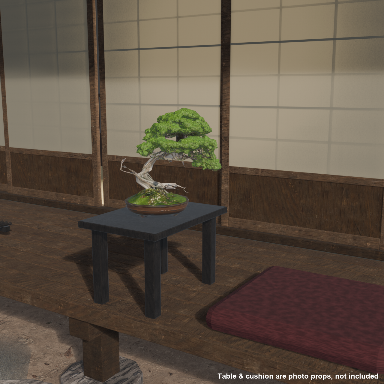 Japanese Bonsai - Shinpaku Juniper with Exposed Roots and Deadwood (Neagari + Shari) | VRChat World Prop