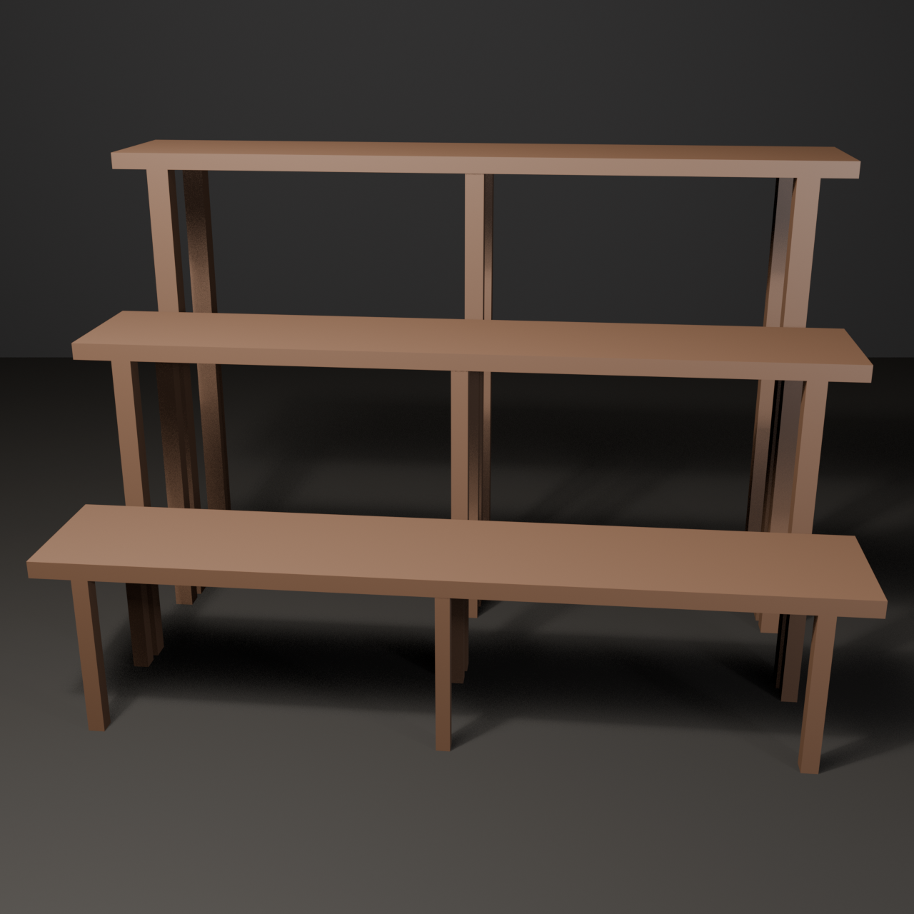 Bonsai Display Shelf - Dark Wood, All 8 Sizes | VRChat World Prop
