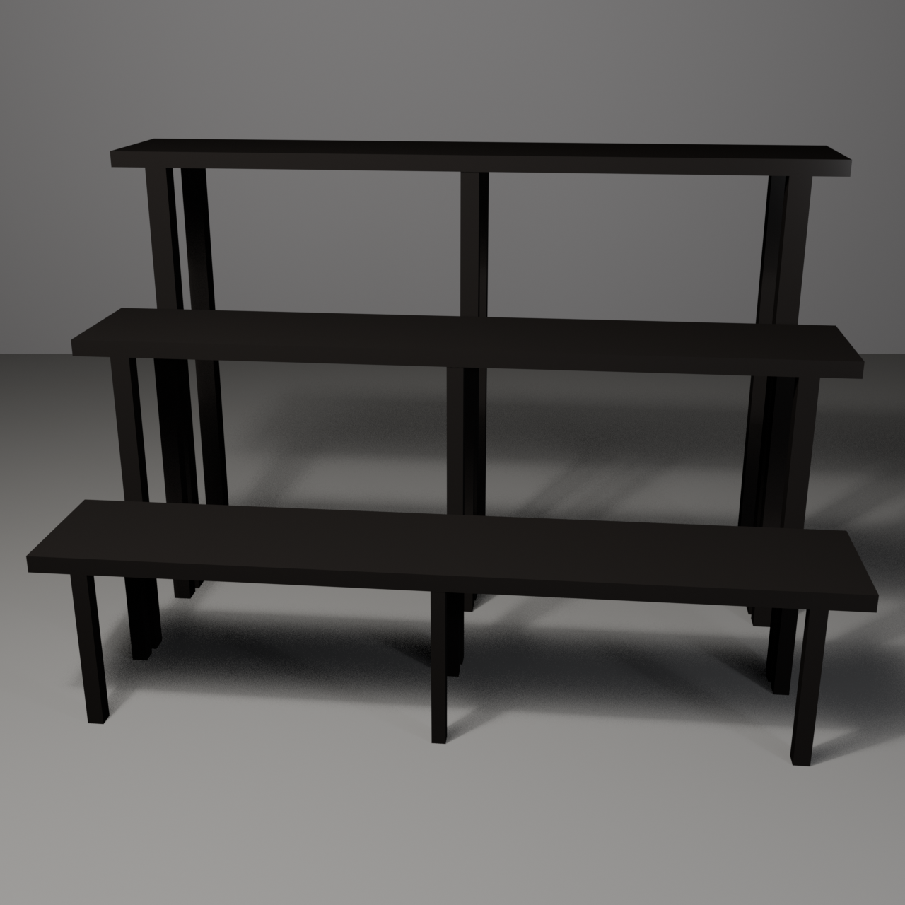 Bonsai Display Shelf - Black Lacquer, All 8 Sizes | VRChat World Prop