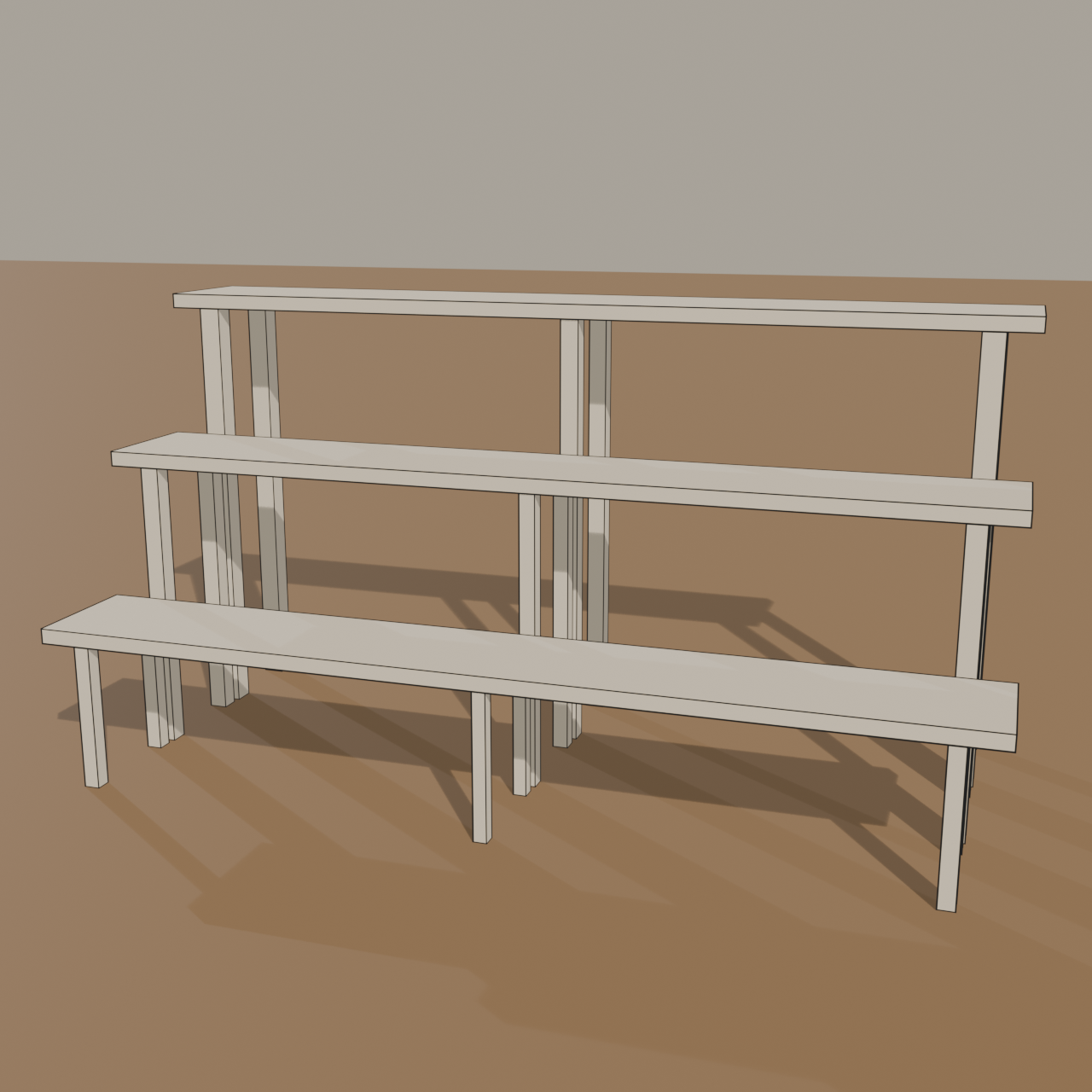 Bonsai Display Shelf - Off-White, All 8 Sizes | VRChat World Prop