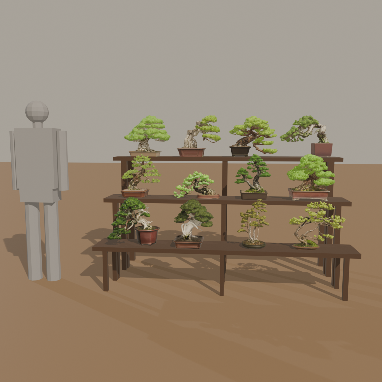 All 20 Bonsai + 4 Shelf Colors Bundle | VRChat World Prop Mega Pack