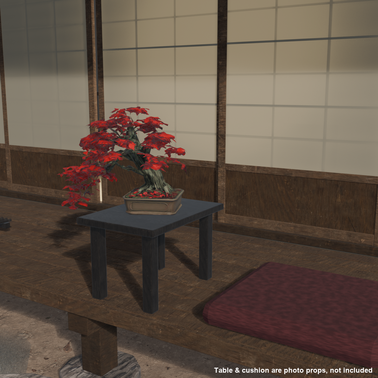 Japanese Bonsai - Japanese Maple with Wide-Spreading Branches and Autumn Foliage | VRChat World Prop
