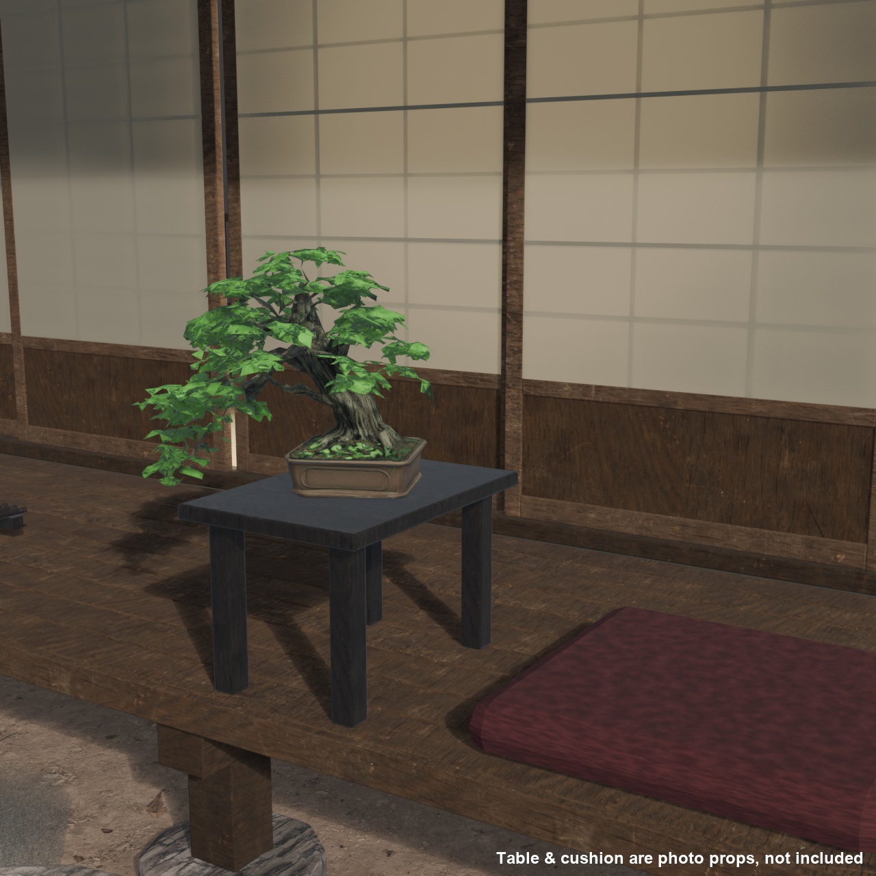 Japanese Bonsai - Japanese Maple with Fresh Green Summer Foliage (Hekiun) | VRChat World Prop