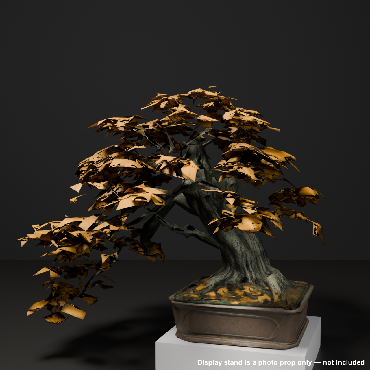 Japanese Bonsai - Japanese Maple with Golden Late-Autumn Foliage (Kinun) | VRChat World Prop