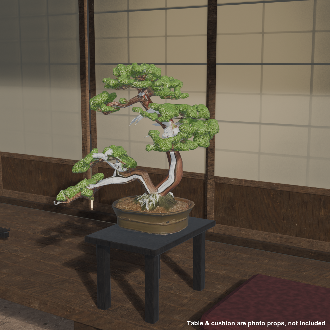 Japanese Bonsai - Large Shimpaku Juniper Twin Trunk with Shari (Hiyoku) | VRChat World Prop