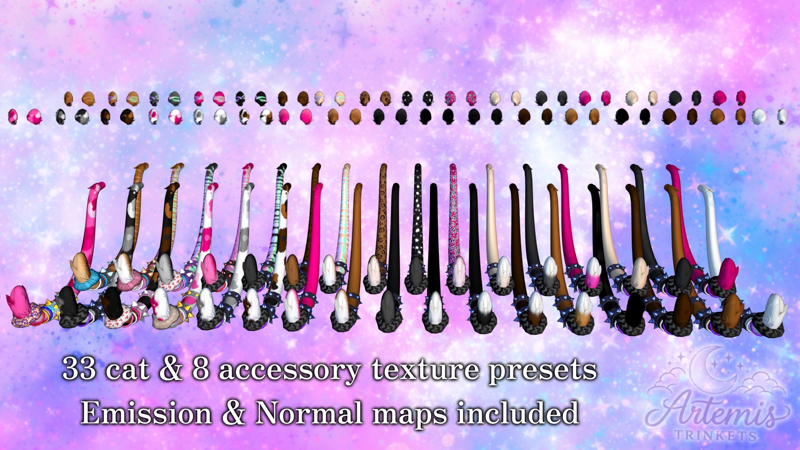 Any Base Cat Ears & Tail Set | Accessories & Jewelry | VRCF PC & Quest