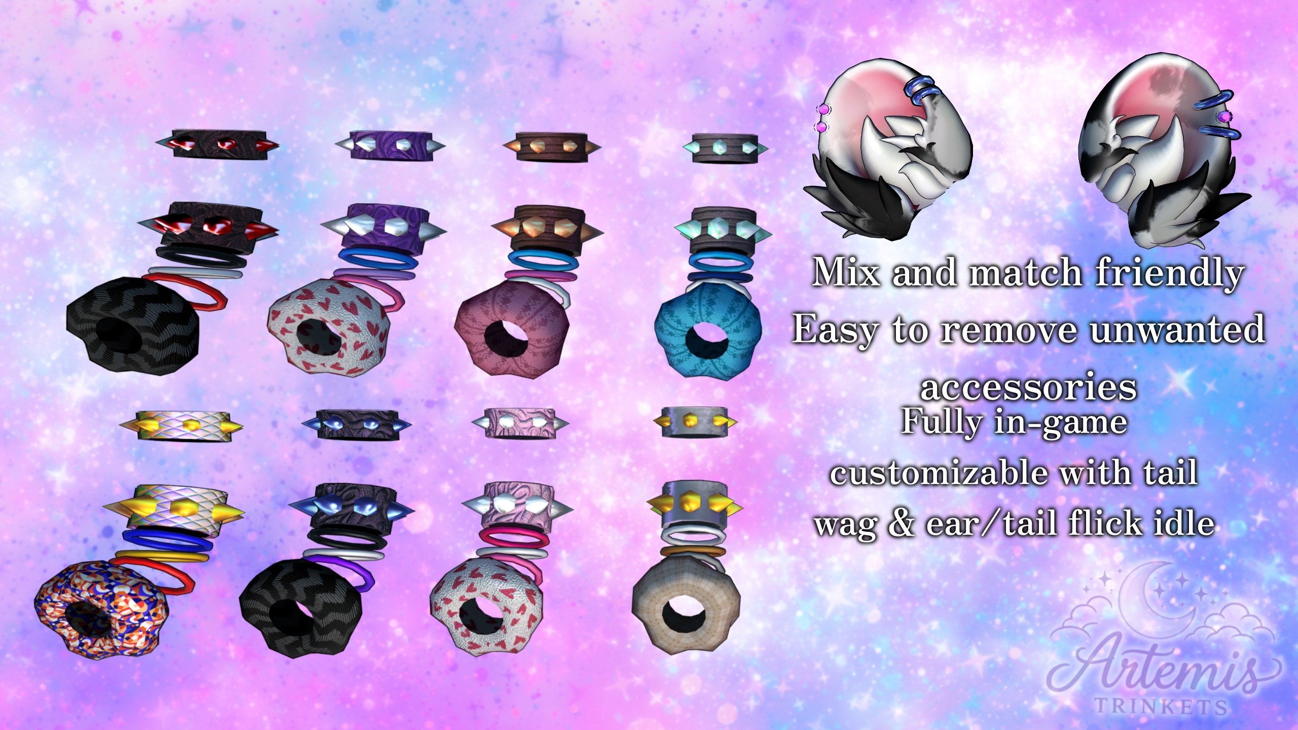 Any Base Cat Ears & Tail Set | Accessories & Jewelry | VRCF PC & Quest