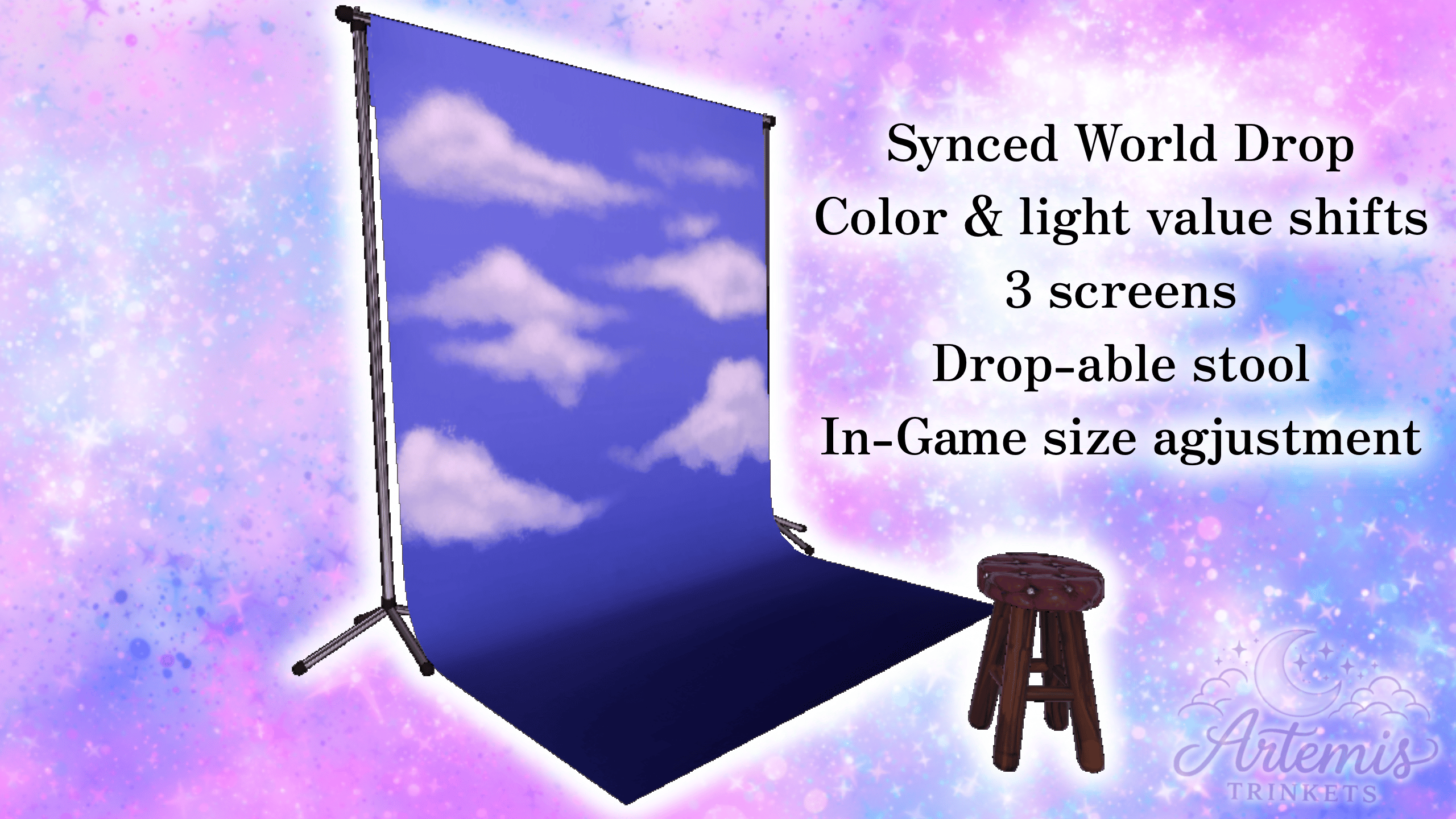 Green Screen | World drop + Stool | PERSONAL & COMMERCIAL