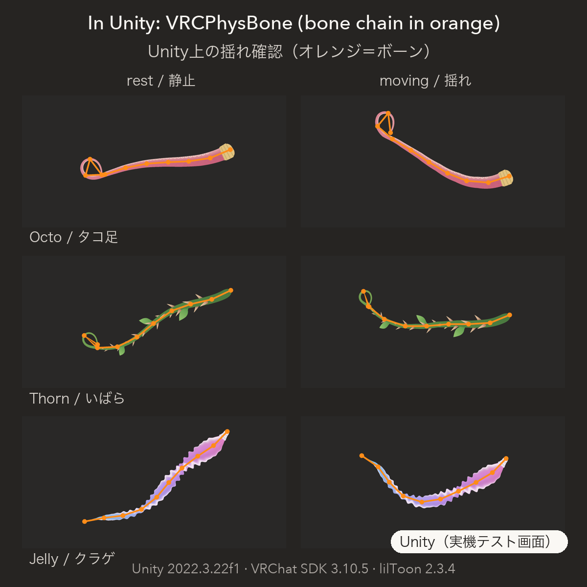 Tentacle Pack – Octo / Thorn / Jelly with PhysBone, Light/Dark | Tidebone Studio