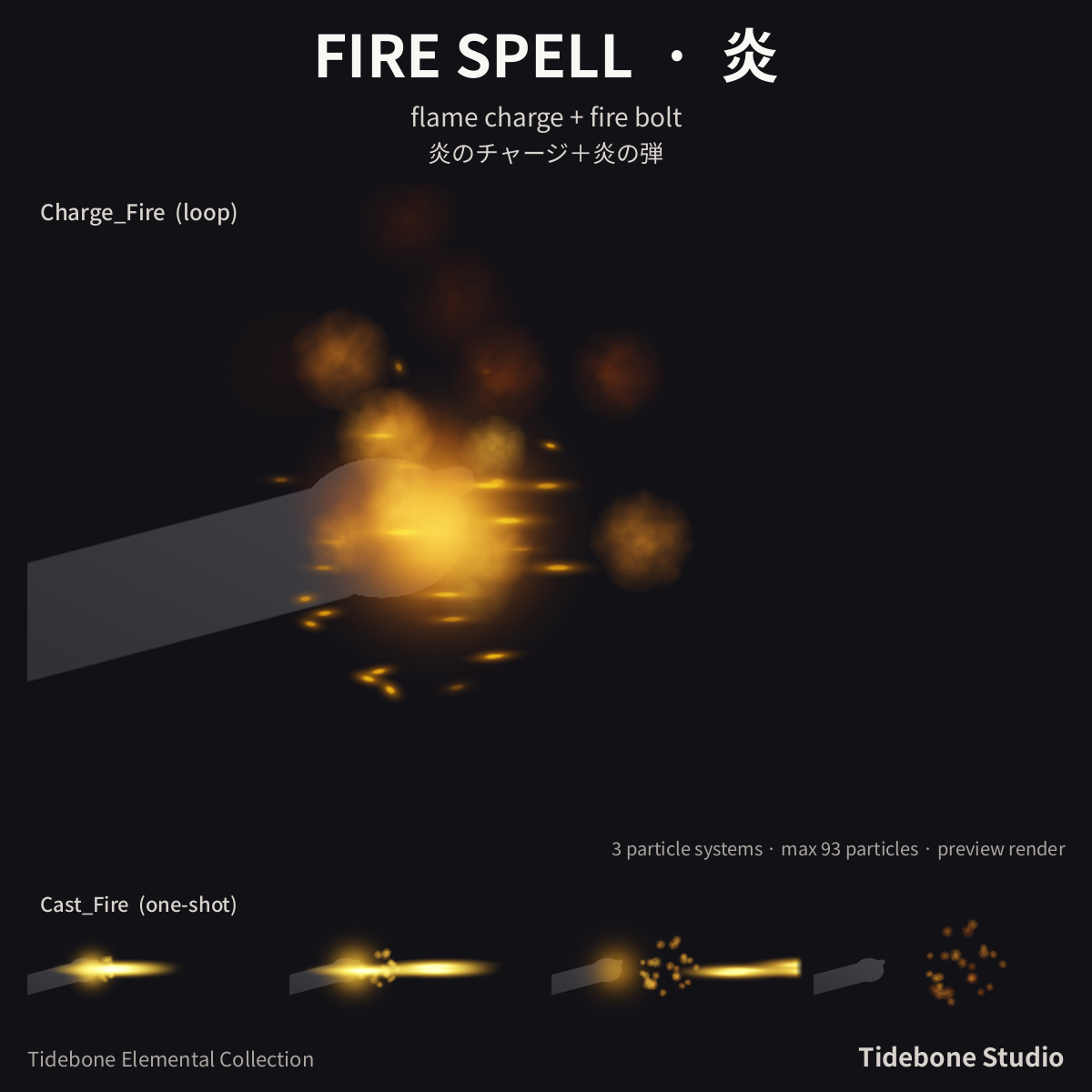 Spellcaster Hand FX – 6 elements (Fire/Ice/Lightning/Shadow/Holy/Poison) | Tidebone Studio