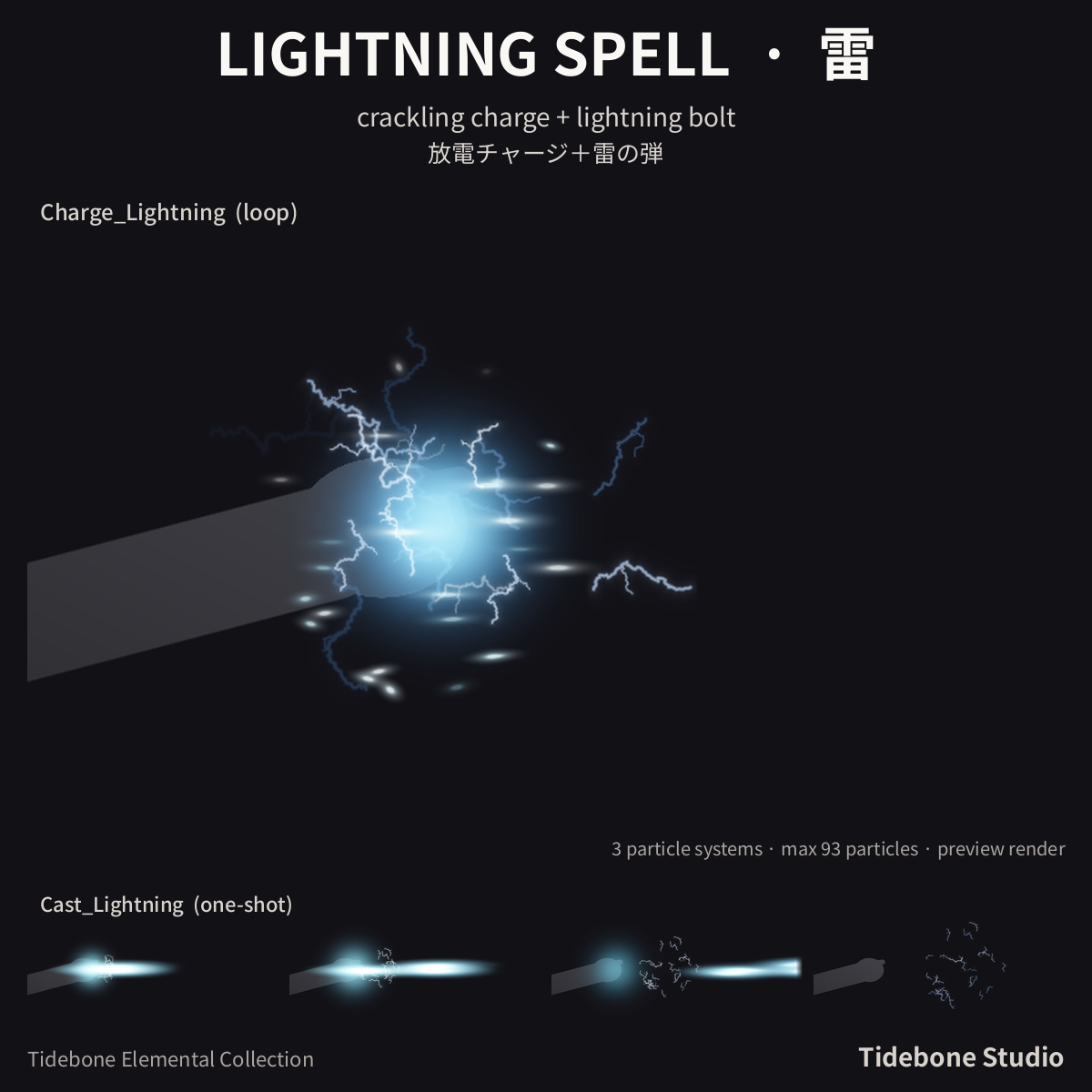 Spellcaster Hand FX – 6 elements (Fire/Ice/Lightning/Shadow/Holy/Poison) | Tidebone Studio