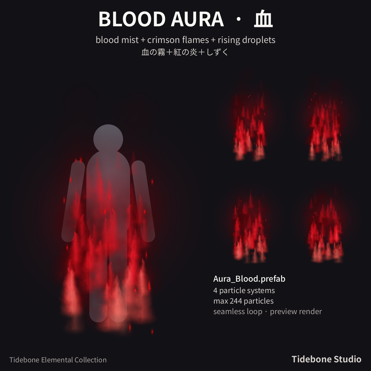 Elemental Aura Pack Vol. 2 – 6 elements (Cosmic/Blood/Nature/Void/Crystal/Storm) | Tidebone Studio