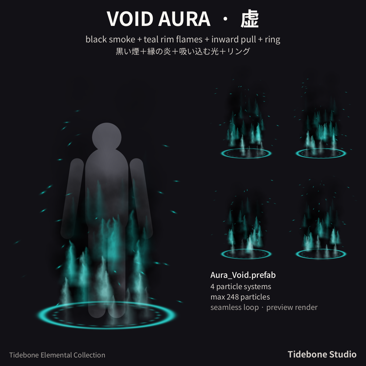 Elemental Aura Pack Vol. 2 – 6 elements (Cosmic/Blood/Nature/Void/Crystal/Storm) | Tidebone Studio