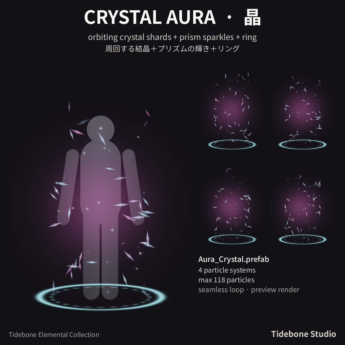 Elemental Aura Pack Vol. 2 – 6 elements (Cosmic/Blood/Nature/Void/Crystal/Storm) | Tidebone Studio