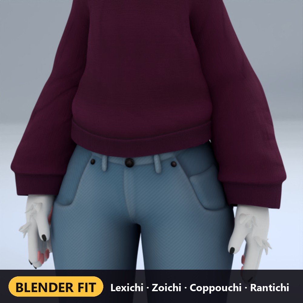 Nanachi Jeans + Sweatshirt Casual Outfit (VRChat)