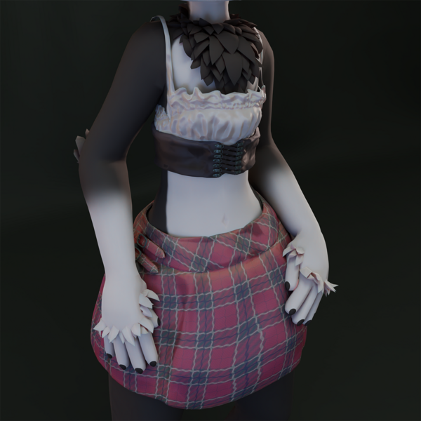VRChat Highland Set (Unisex Option Kilt + Corset + Blouse)