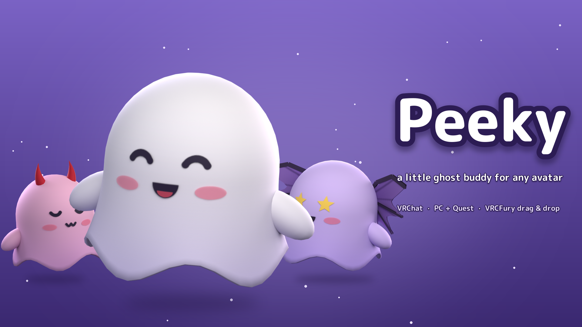 Peeky - Cute Ghost Buddy Follower (VRChat PC/Quest)