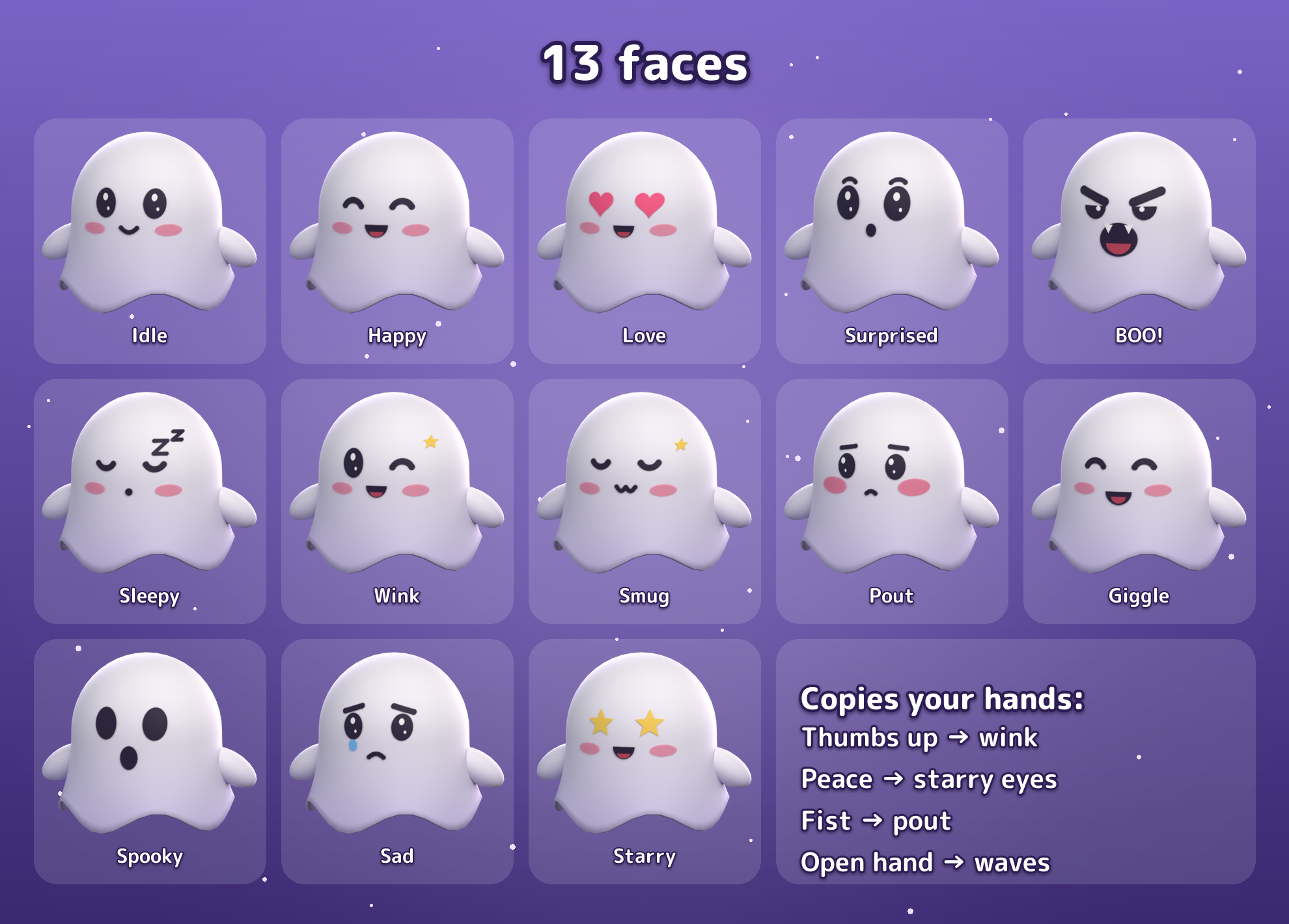 Peeky - Cute Ghost Buddy Follower (VRChat PC/Quest)