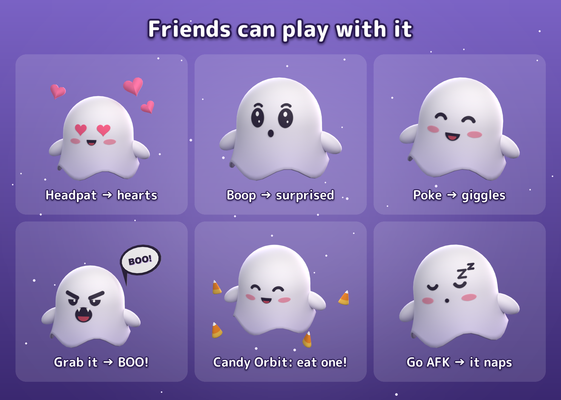 Peeky - Cute Ghost Buddy Follower (VRChat PC/Quest)