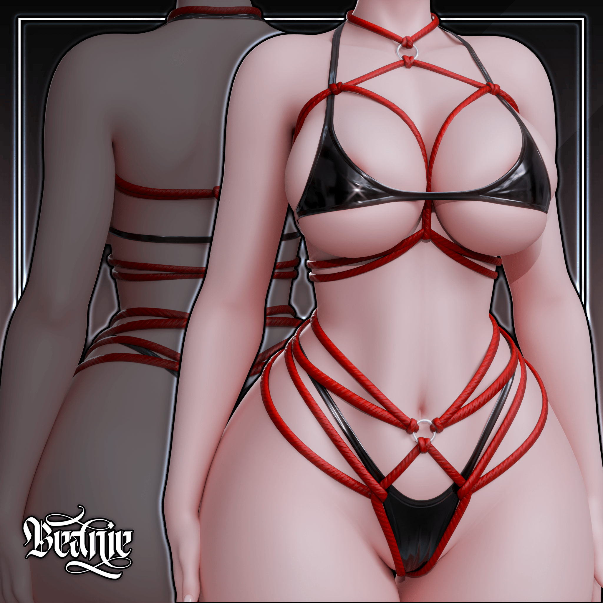 'Affliction' Shibari Harness + Bikini Set