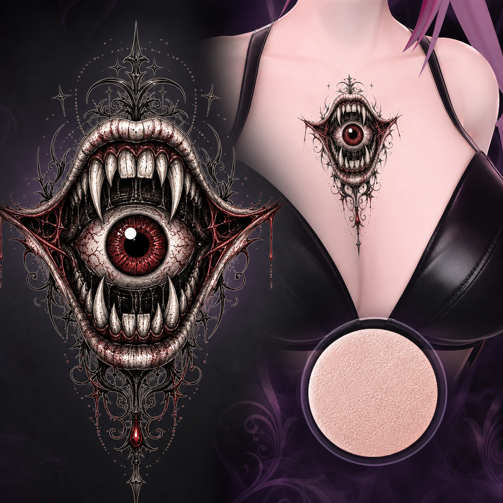Mouth tattoo with an added eyeball