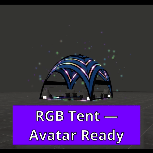 RGB Camp Tent — VRChat World Prop - LED Pulse, Chroma & AudioLink (VRCFury)
