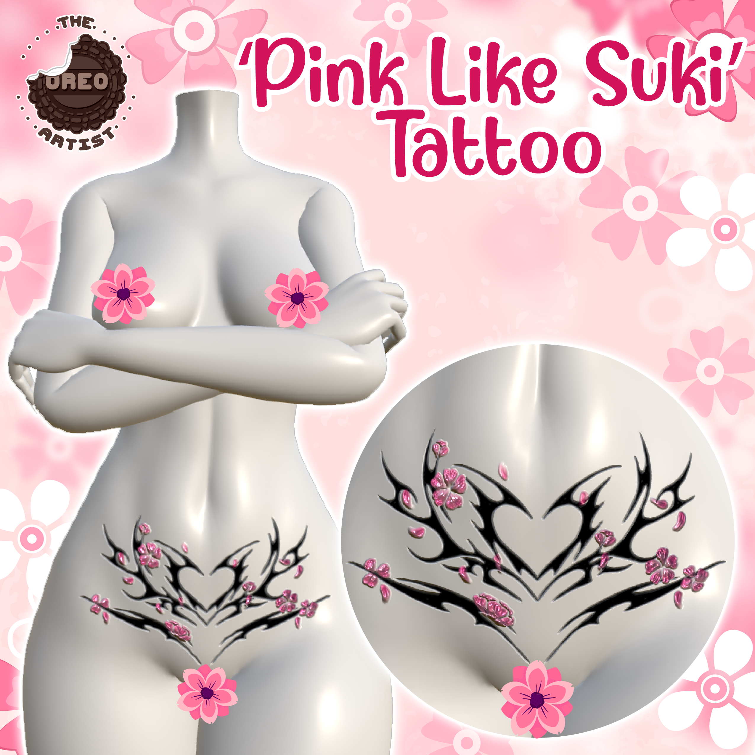 'Pink Like Suki' Tattoo Texture for Zinfit