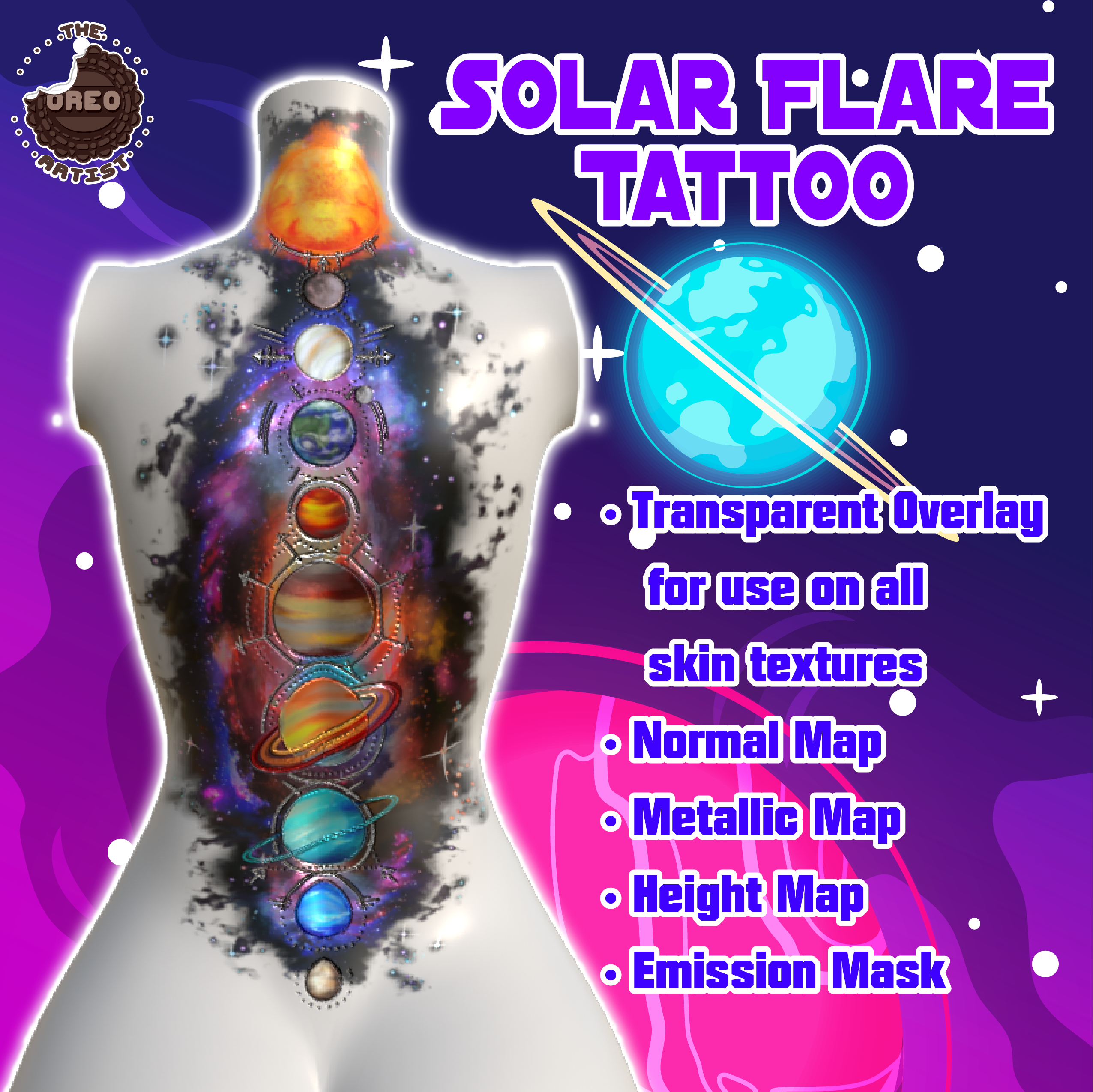 Solar Flare Tattoo Texture for Zinfit