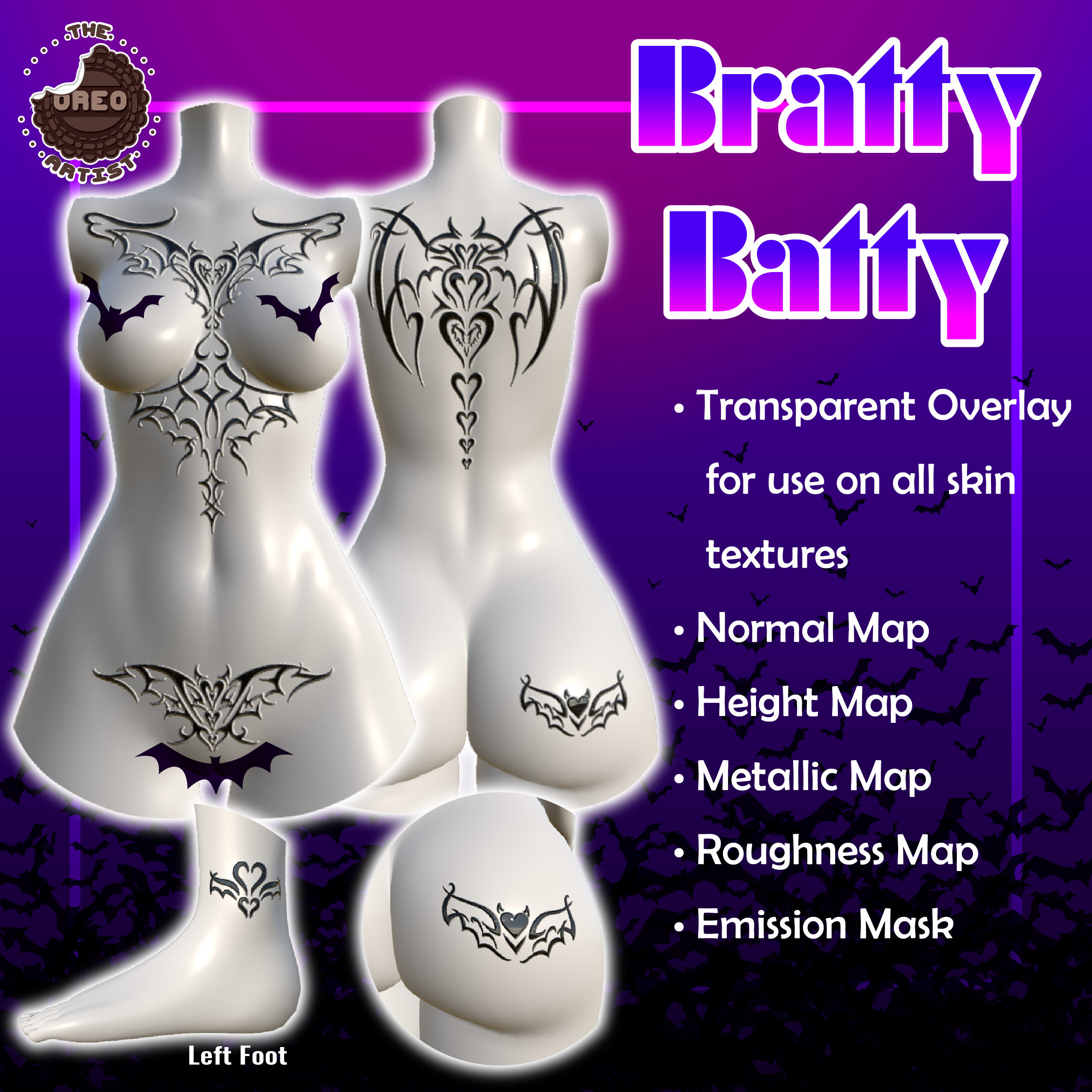 Bratty Batty Tattoo for Zinfit