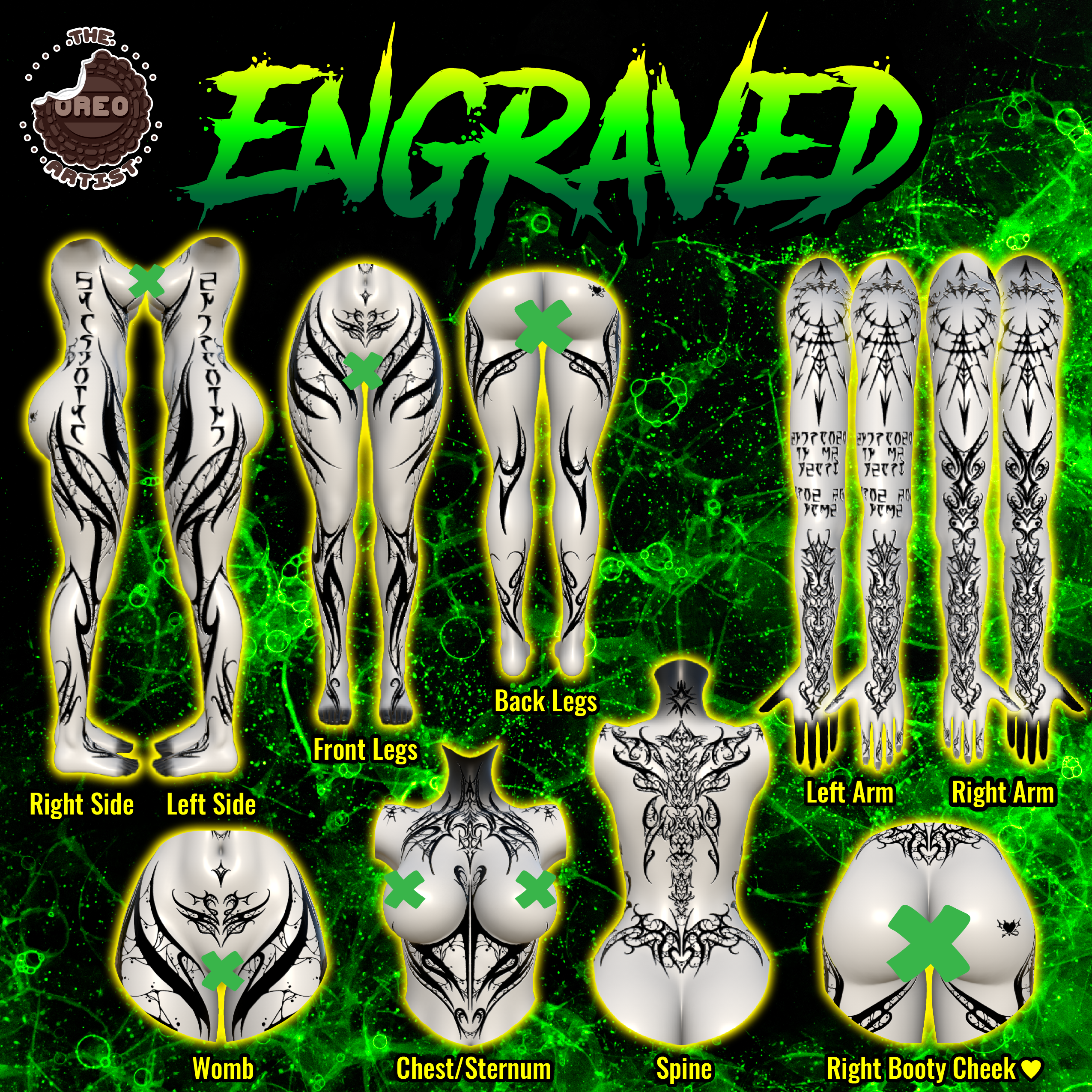 Engraved Tattoo for VRBase Egirl