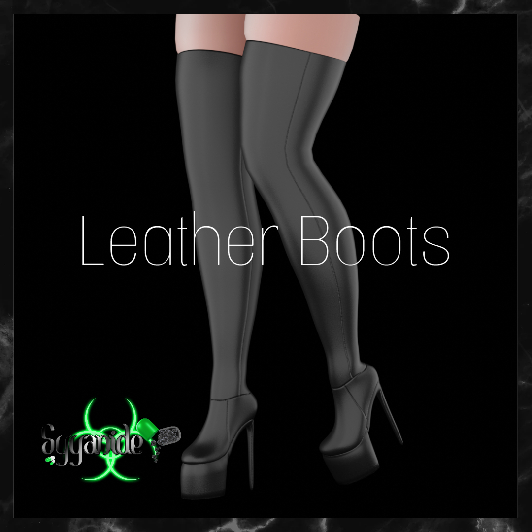 Leather Thigh High Boots - NITRO FREEBIE