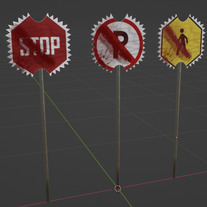 Punisher Traffic Sign Axe (Halloween Asset)