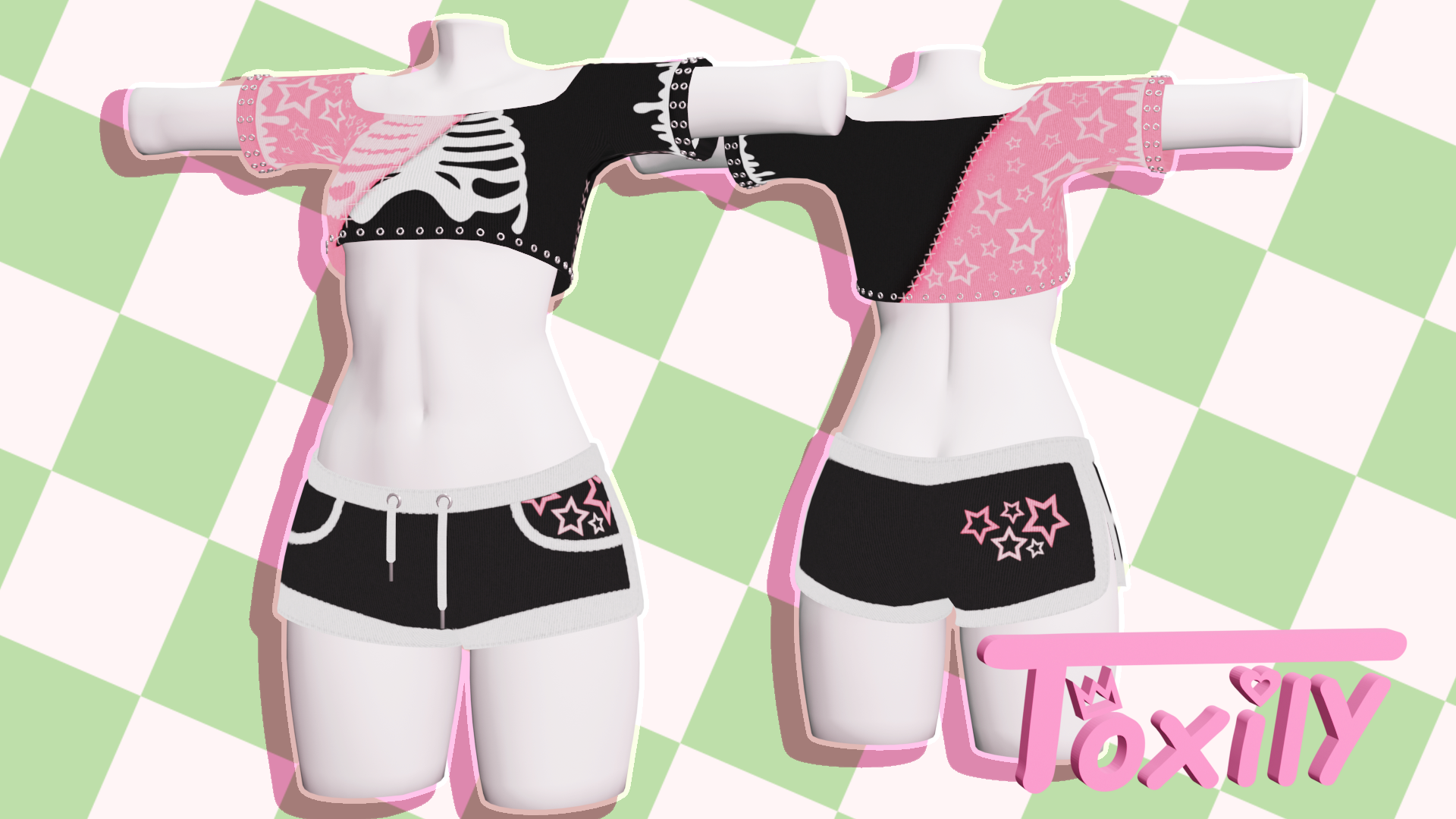 Emo Bones Pyjama Set - VRChat Outfit