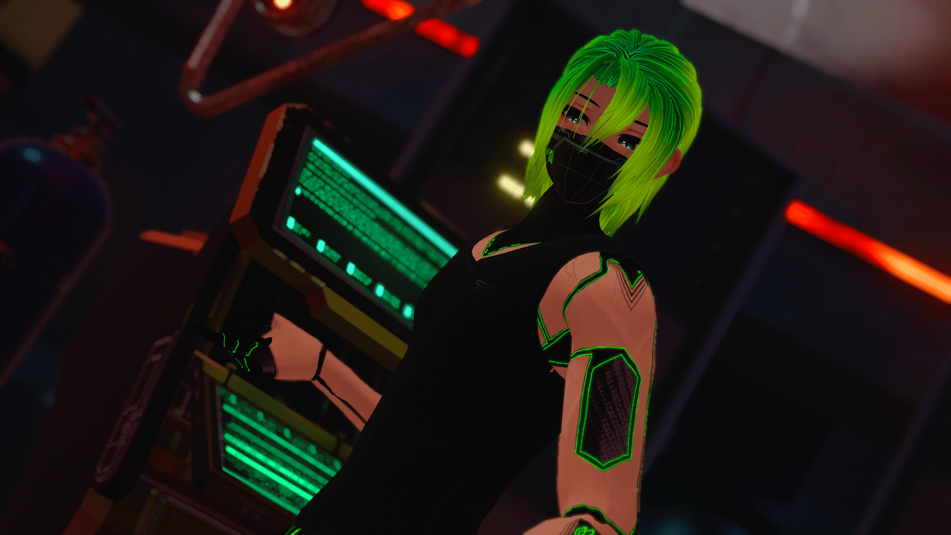 Kenji - Cybernetic Samurai (VCC/SPS/Quest/Green Ver.) Unity 2022