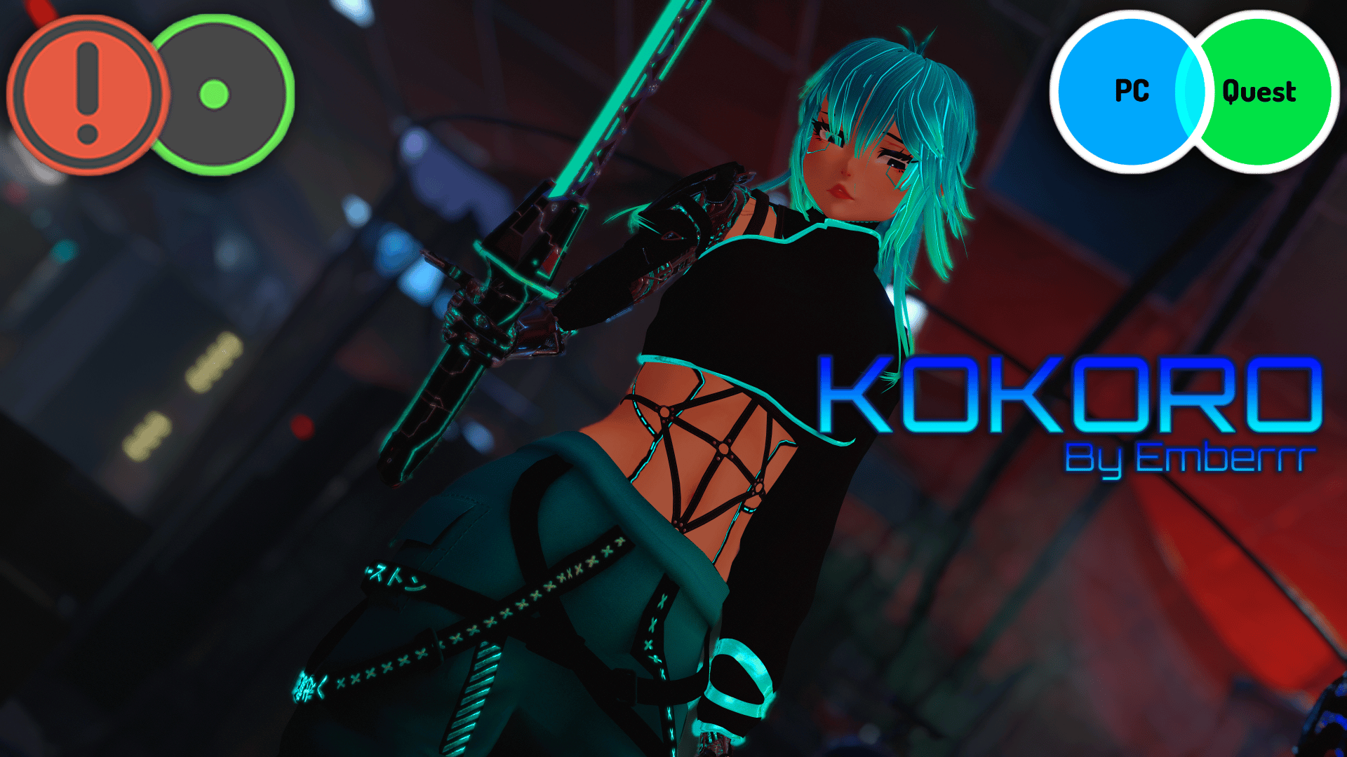 Kokoro - Cybernetic Samurai (VCC/SPS/Quest/Green Ver.) Unity 2022