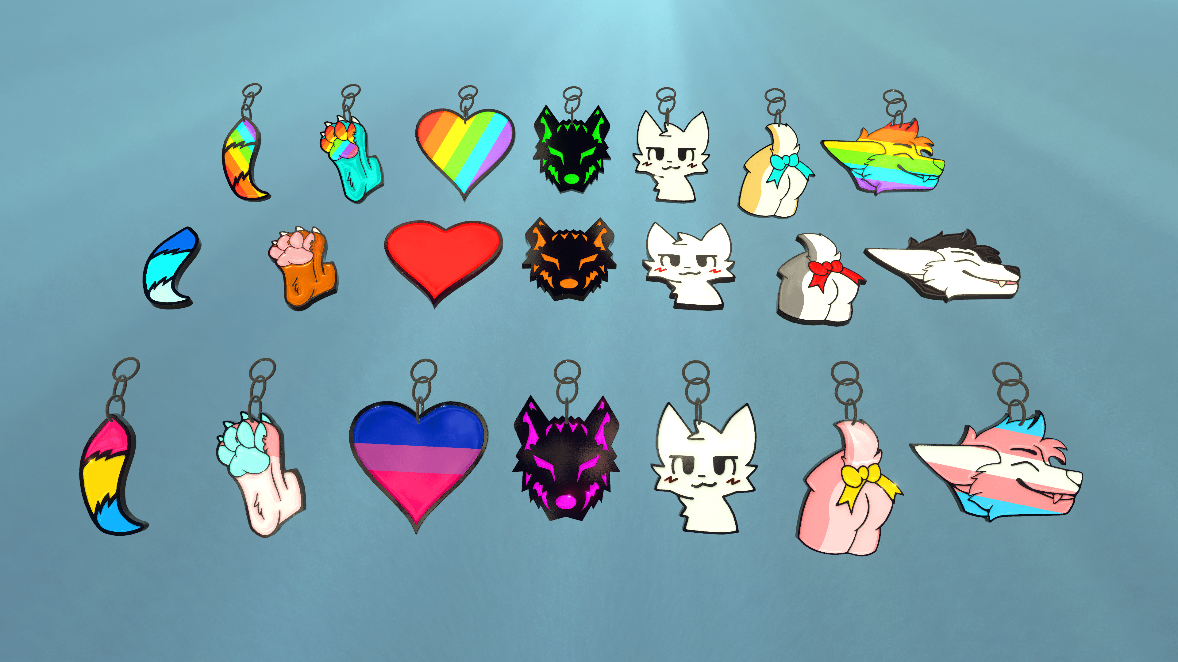 Furry Earrings and Pins for VRChat