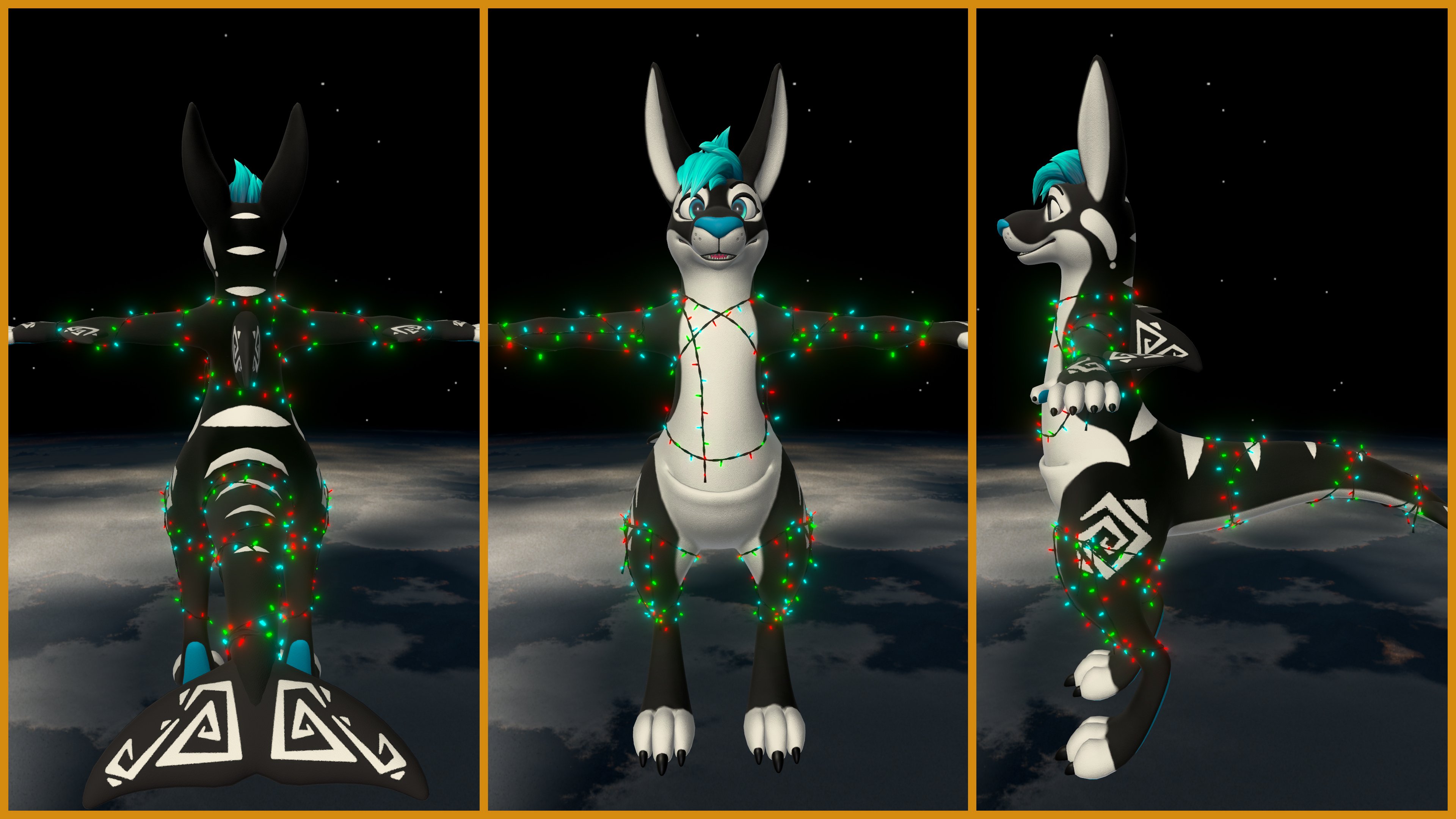 Christmas Lights - Tropical Kangaroo/Orca