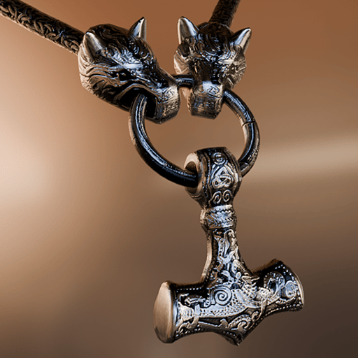"Geri & Freki" - Mjölnir Necklace