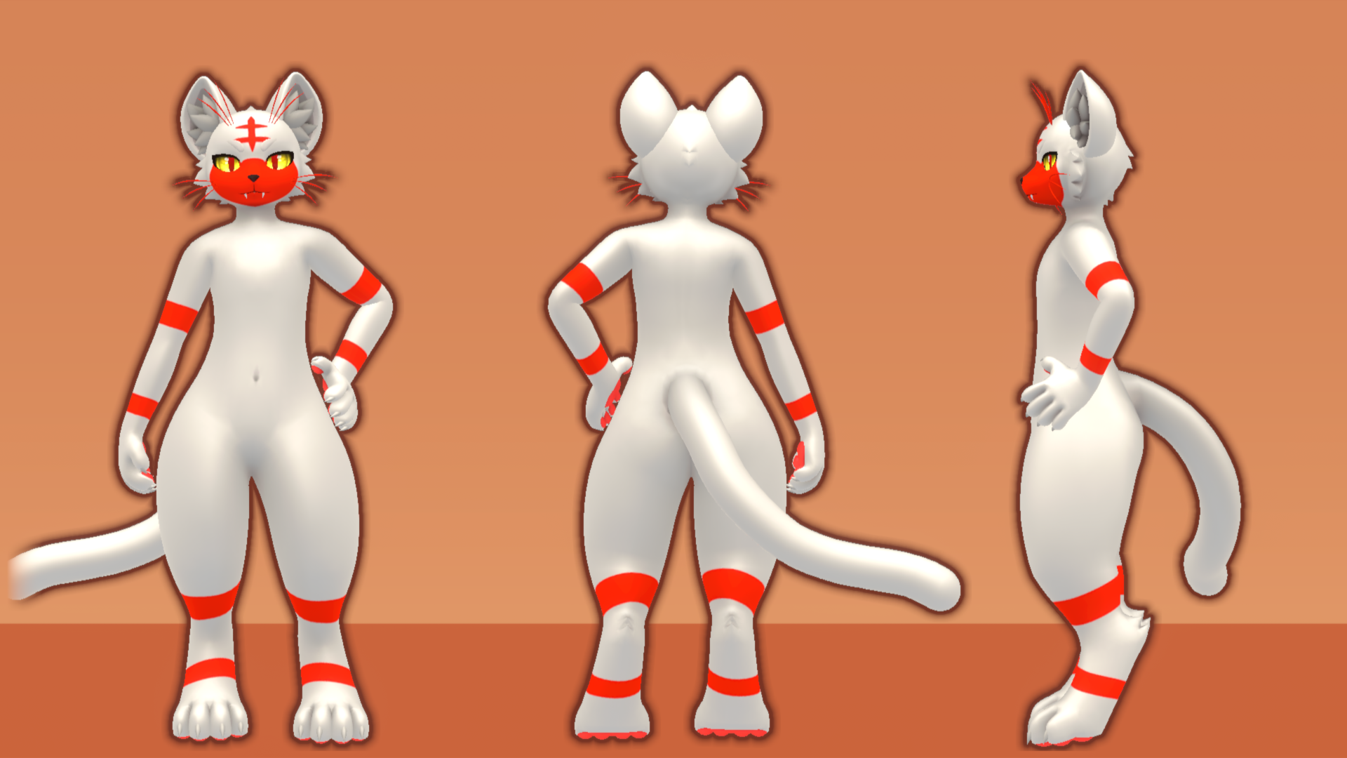 Fire Cat Family Mayu Textures (Oyama Ears + Tora Tail)