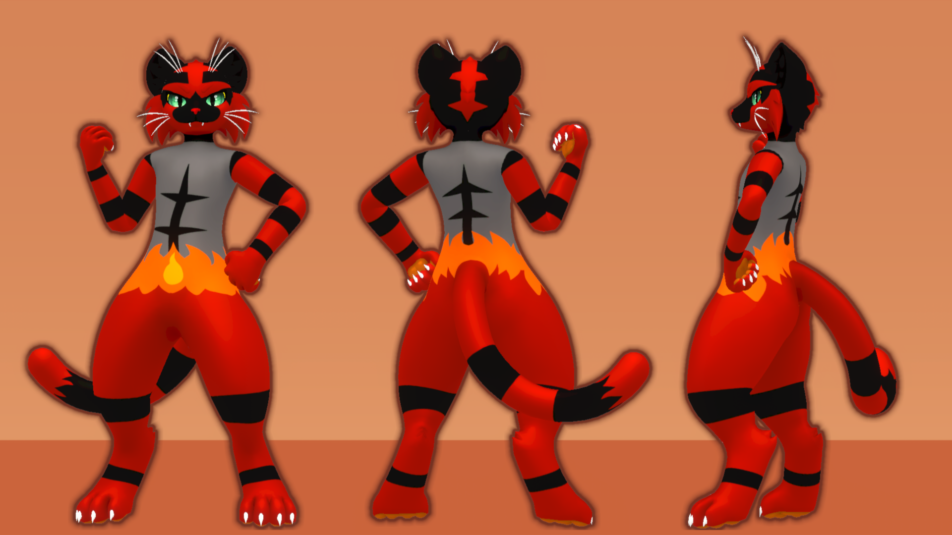 Fire Cat Family Mayu Textures (Oyama Ears + Tora Tail)
