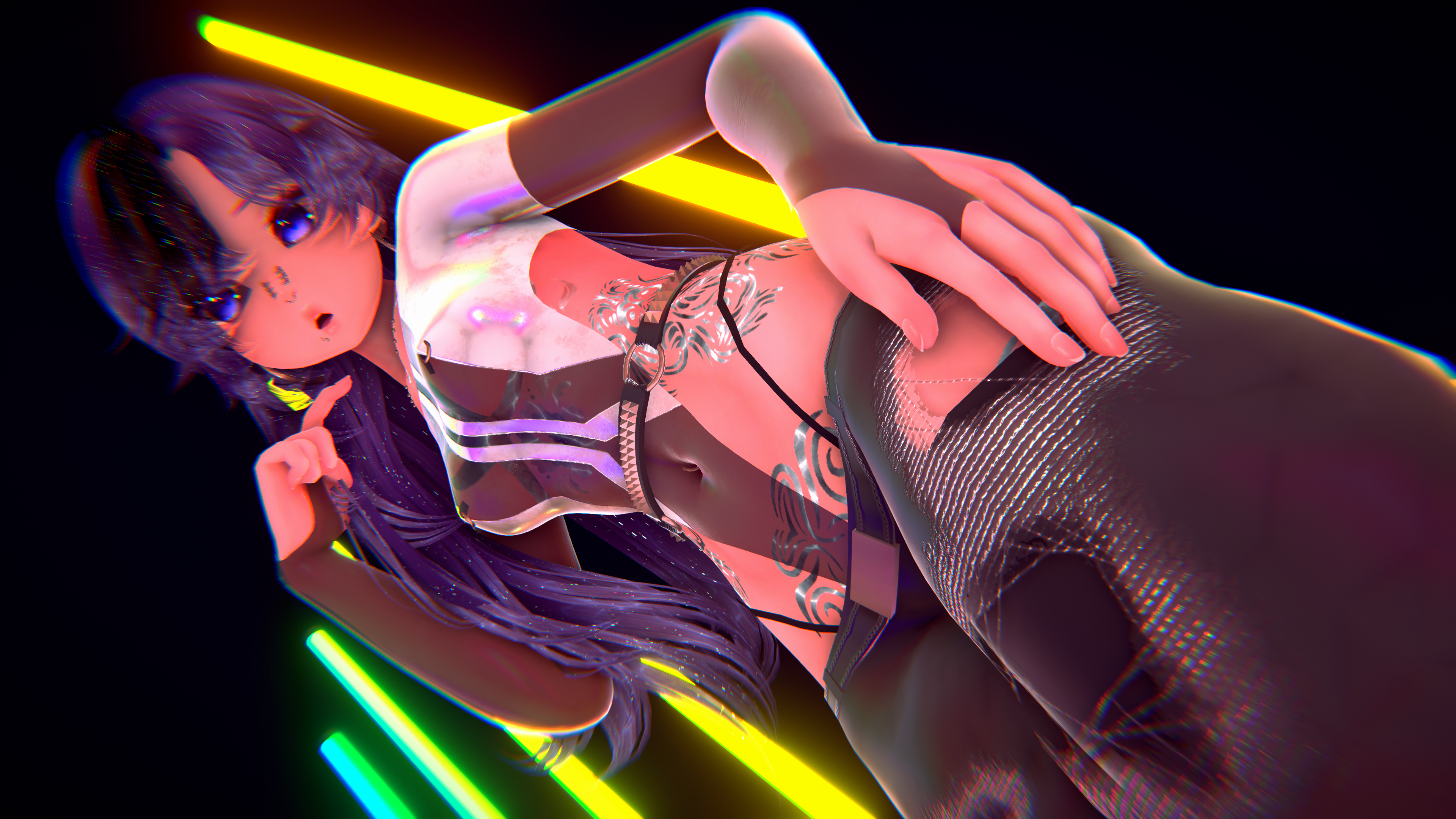 Luna - PC/Quest | Goloco | VRChat | Arkit Face Tracking | Green | Clothes are available