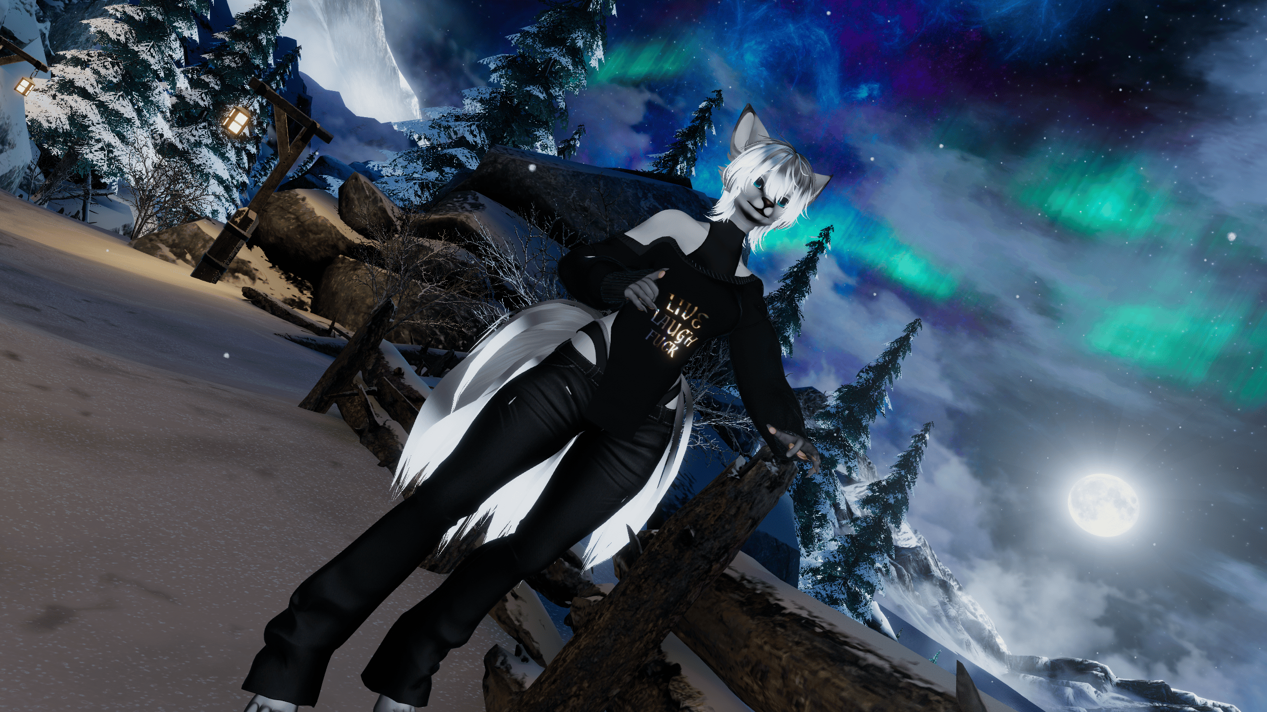 Vixy - Snow Fox Kitsune | Free Avatar | Green Version