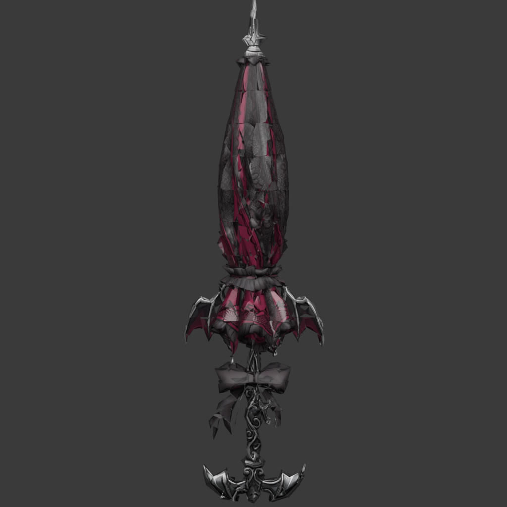 [VRChat Prop] Vampire Lace Parasol / 吸血鬼のゴシックレースパラソル