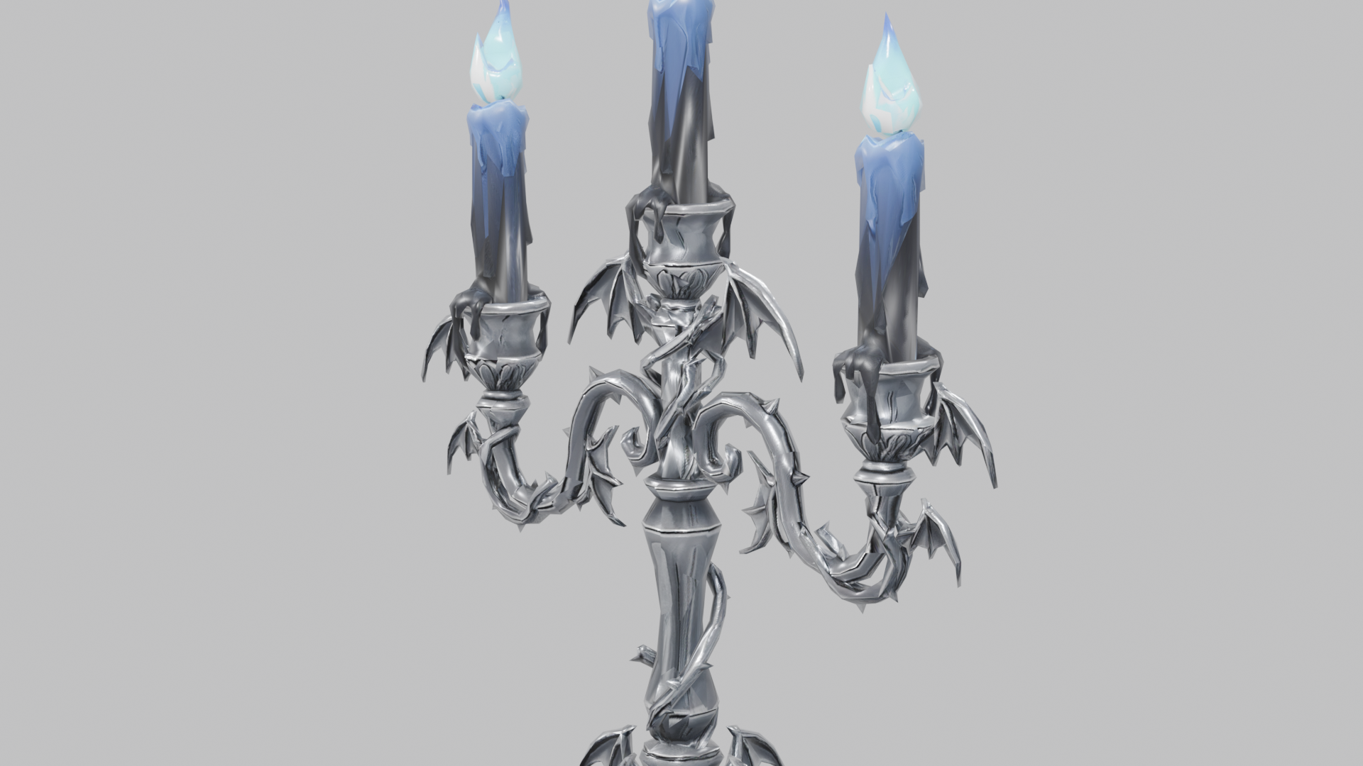 [VRChat Prop] Cursed Blue Flame Candelabra / 呪われし青い炎の燭台